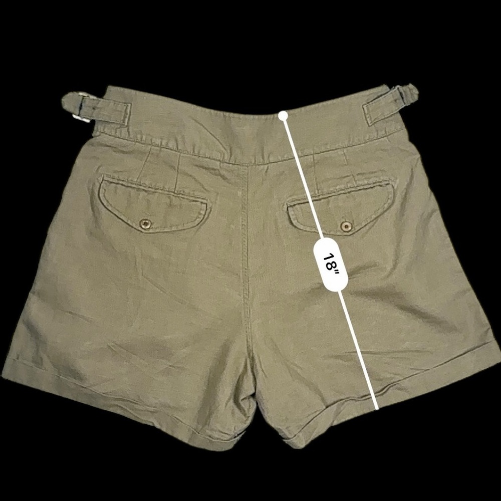 Banana Republic Khaki Linen Blend Pleated Belted Shorts – Size 14 - Picture 11 of 13